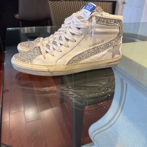 Golden Goose Silver Glitter High-Tops